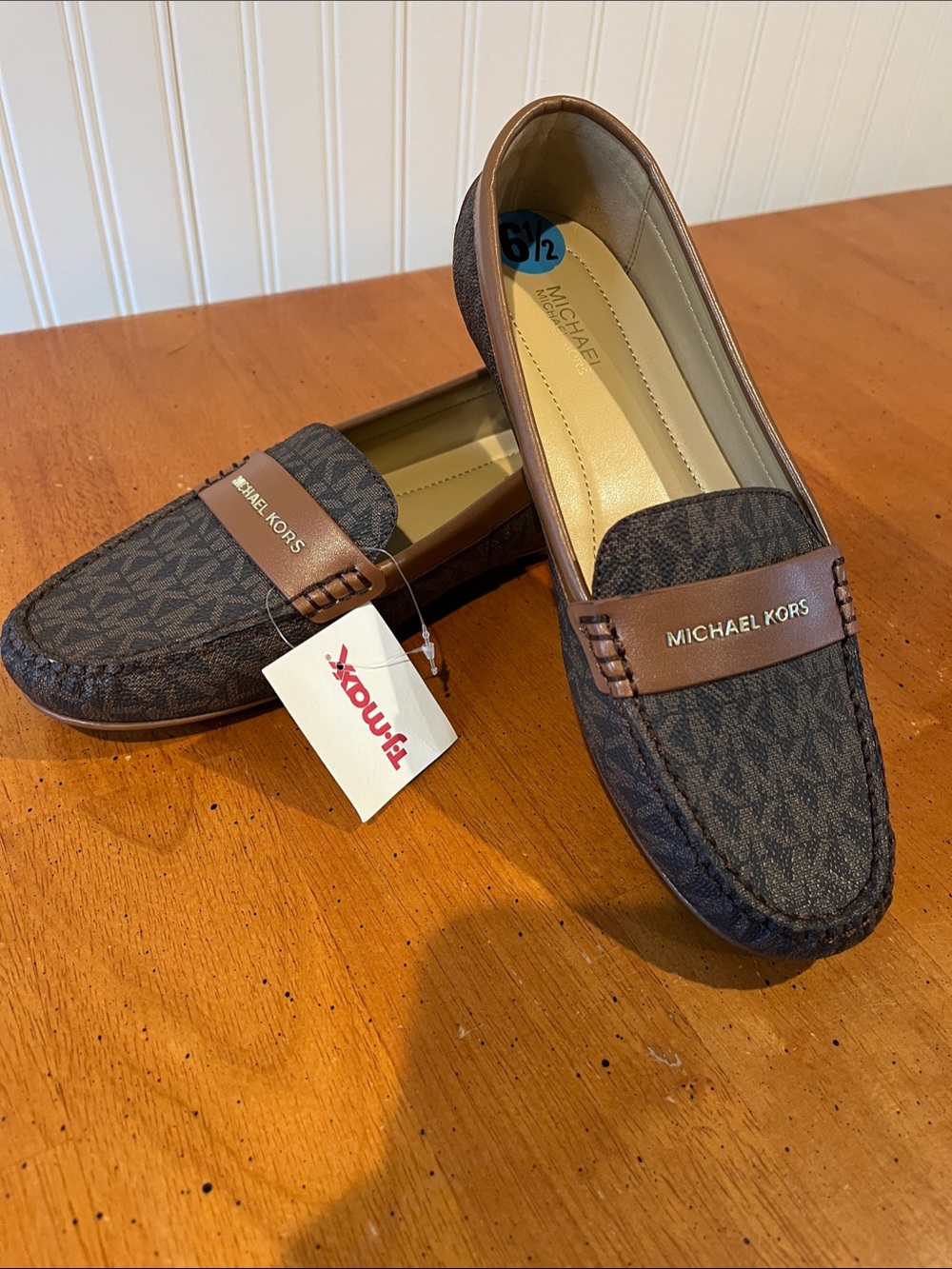Michael Kors Women’s Dark Brown MK Logo Slip-On Loafers